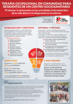 TERAPIA OCUPACIONAL EN COMUNIDAD PARA RESIDENTES DE UN CENTRO SOCIOSANITARIO Promover la autonomía en las actividades instrumentales de la vida diaria y la integración en el entorno
